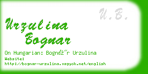 urzulina bognar business card